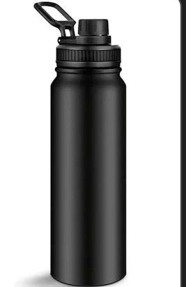 Schwarze minimalistische Thermosflasche